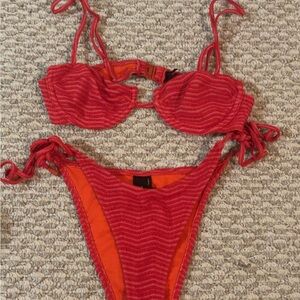 Red and Orange Bikini Set